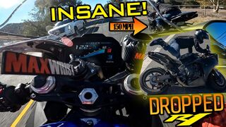 Insane Rider Almost Crashes Then Drops R1