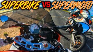 SUPERBIKE vs SUPERMOTO who is the fastest on a small track?