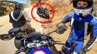 GSXR 600 Tries To Keep Up With BMW S1000RR... CRASH????