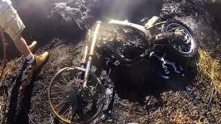 Dirt Bike Catches Fire