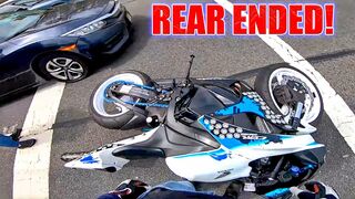 ANGRY MAN ROAD RAGE | BIKER REAR ENDED | There's NO LIFE Like the BIKE LIFE! [Ep.#144]