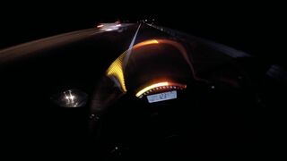Superbikes cutting up on the highway during night ride