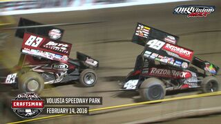 Highlights: World of Outlaws Craftsman Sprint Cars Volusia Speedway Park February 14th, 2016