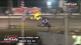 Highlights: World of Outlaws Sprint Cars Volusia Speedway Park February 15th, 2015