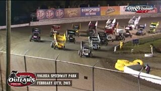 Highlights: World of Outlaws Sprint Cars Volusia Speedway Park February 13th, 2015