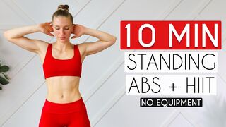 10 MIN STANDING ABS + HIIT (No Equipment Fat Burn)