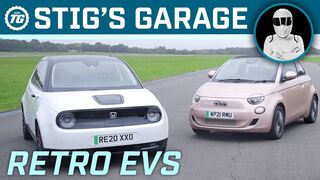 RETRO EVs: Honda e Advance vs Fiat 500 Electric | Stig's Garage ft. Becky Evans