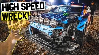 High Speed Deer Crash! Ken Block’s New WRC Race Car WRECKED in 36 Hours!