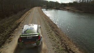KEN BLOCK TESTS FOR HIS ATTEMPT AT A 6TH CONSECUTIVE RALLY IN THE 100 ACRE WOOD WIN
