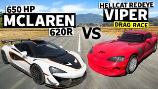 Hellcat-Swapped Viper vs McLaren 620R Drag Race // THIS vs THAT