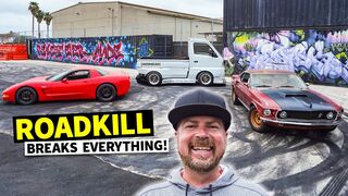 Finnegan Takes Our $5000 'Vette Down to the Cords! Roadkill Visits Tire Slayer Studios // HHH ep.008