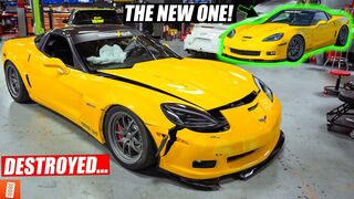 DESTROYED the Hoonigan X throtl CORVETTE Z06... (TOTALED) and Then Building a NEW ONE!