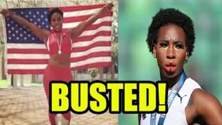 Gwen Berry BUSTED AS A FRAUD as VIRAL picture shows her HOLDING UP the US FLAG!
