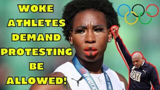 Gwen Berry & other WOKE ATHLETES DEMAND IOC let them PROTEST at Tokyo Olympics!