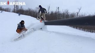 SNOWBOARDERS vs SKIERS #11 fights, crashes and angry people