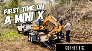 Mini Excavator Digging [Cabin Corner Issues]