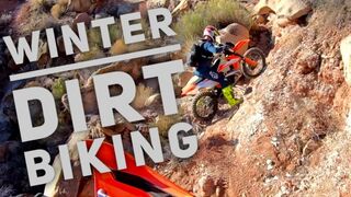 Dirt Biking out in the desert [Winter dirt biking]