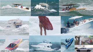 BIG WAVES, OVERBOARD BOATS, ROUGH SEAS, BEST OF OCTOBER AT HAULOVER INLET @Boat Zone