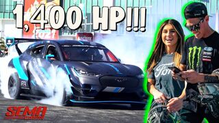 WE SNUCK INTO SEMA AND DROVE THE ELECTRIC FORD MUSTANG MACH-E!!