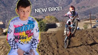 HUDSON RIDES HIS NEW DIRT BIKE AT THE TRACK!