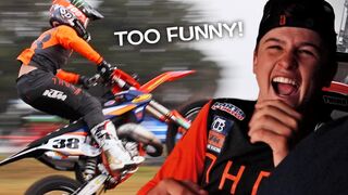 FIRST TIME RIDING 125 ON SUPERCROSS TRACK! 2020 Mini O's Practice Fails