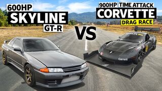 600hp Nissan Skyline GT-R vs 900hp Time Attack Corvette Z06 // THIS vs THAT