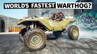 FIRST BURNOUT! Our Real Life 1,000hp Halo Warthog RIPS Tire Slayer Studios!