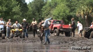Girl gets thrown in the Mud