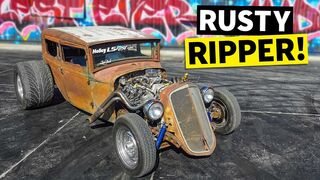 1930 Ford Model A TRANSFORMED into a tire shredding rusty Rat Rod! // Build Breakdown