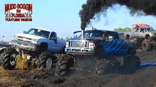 Diesels Get Deep in Mud Hole From HELL .. Stuck Like Chuck .. Again.