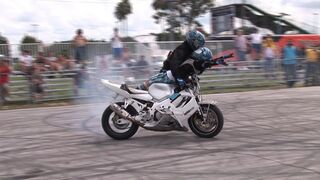 Awesome Tandem Motorcycle Stunt Show Ride