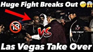 Huge Fight Breaks Out At Wild Car Meet Las Vegas * Must Watch *