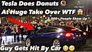 Tesla Does Epic Donuts At The Most Craziest Car Meet Ever * Must Watch *