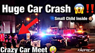 Street Racer Loses Control and (Crashes) Into Minivan Three Occupants Inside
