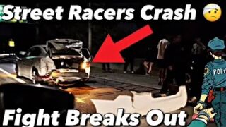 Street Racers Lose Control And (Crash) On Freeway Guy Gets (Sucker Punch)!!!