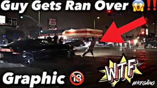 *Graphic* Spectator Almost Loses His Life At Crazy Car Meet Car Hits Him !!! Police Shows Up