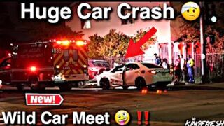 Car Loses Control At Huge Car Meet & Crashes! (Multiple Cops Show Up)