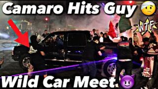 Camaro Driver Hits!! Spectator At The Biggest Cinco De Mayo Car Meet Ever Police Task Force Shows Up