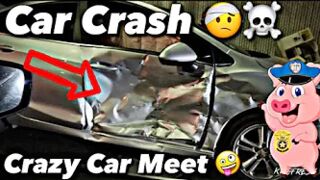 Huge Los Angeles Pop UP Car Meet Gone Wrong Car (Crashes) Police Task Force Shows Up !!!