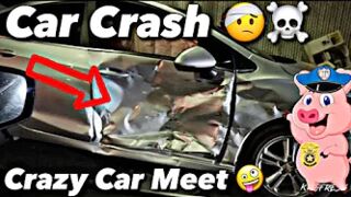 Huge Los Angeles Pop UP Car Meet Gone Wrong Car (Crashes) Police Task Force Shows Up !!!