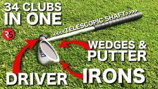 Golfing with one adjustable club (34 clubs in 1)