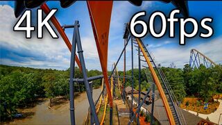 Jersey Devil Coaster horizon leveled front seat on-ride 4K POV @60fps Six Flags Great Adventure