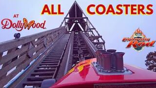 All Coasters at Dollywood + On Ride POVs + Lightning Rod - Front Seat Media