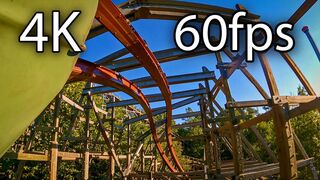 Twisted Timbers horizon leveled front seat on-ride 4K POV @60fps Kings Dominion