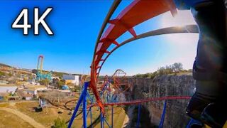 Superman Krypton Coaster horizon leveled front seat on-ride 4K POV Six Flags Fiesta Texas