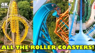 Riding ALL the Roller Coasters at Busch Gardens Williamsburg! 4K Front Seat Onride POV