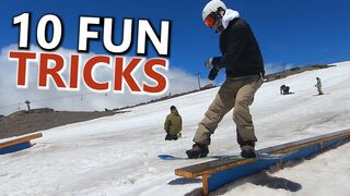 10 Fun Snowboard Rail Tricks in Slow Motion