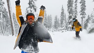 First Snowboarders on the Biggest Powder Day