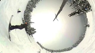 Skier Jumps Into Powder FAIL! (360 Video)