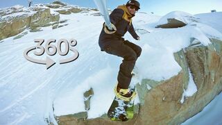 Dropping Cliffs Snowboarding on Whistler Mountain (360 DEGREE VIDEO)